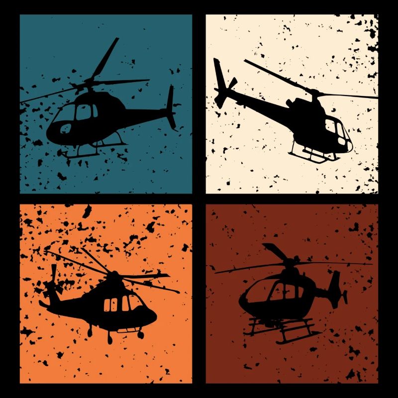 Helikopter Retro Hubschrauber Geschenkidee