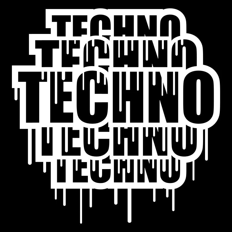 Lots of Techno Graffiti Spray Drop Music Saying