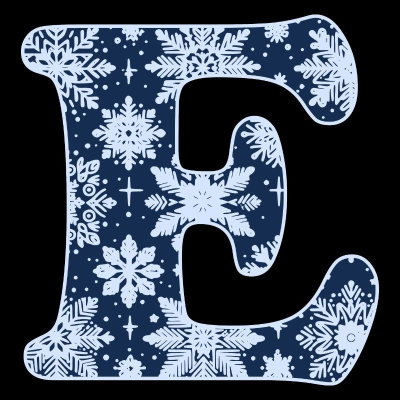 Buchstabe E Schneeflocken