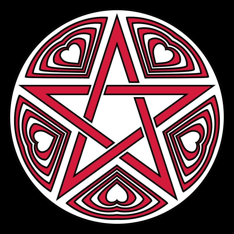 Pentagram heart pattern vector good color selectable