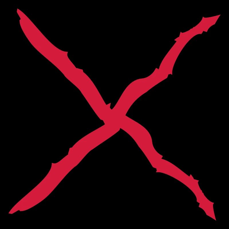 X Form Buchstabe Coole Kratzer Wunde Fleischwunde