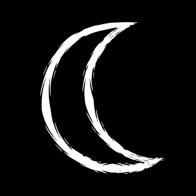 Celtic symbol moon white