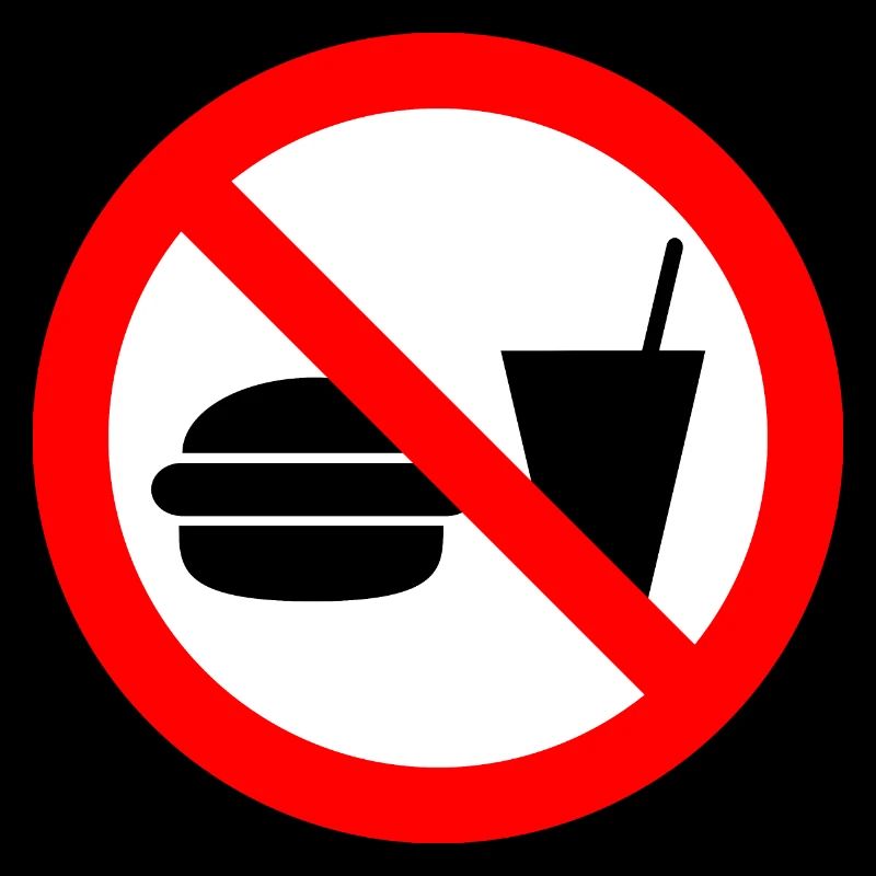 Enseigne interdite de nourriture et de boisson