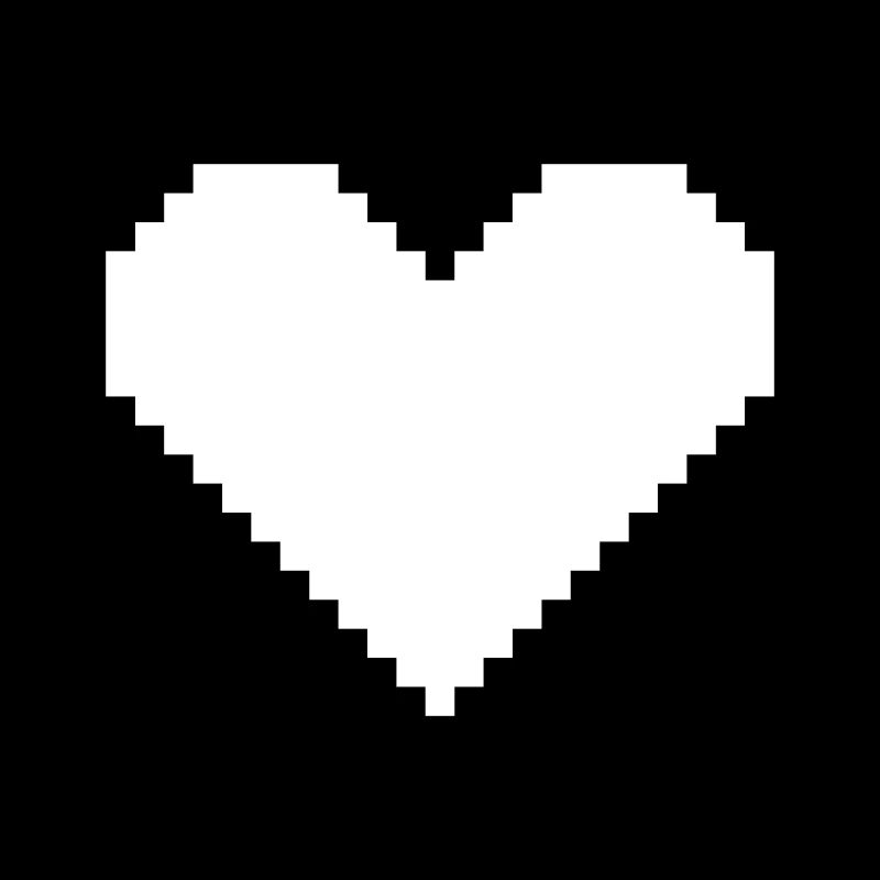 Heart pixel white