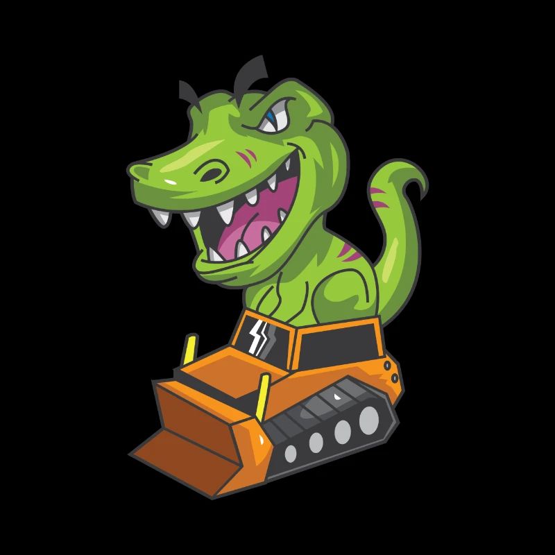 Dinosaurier Bauarbeiter Dino Geschenk Bagger