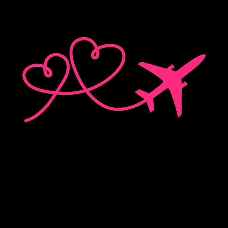 Flugzeug Flieger mit Herz Rosa