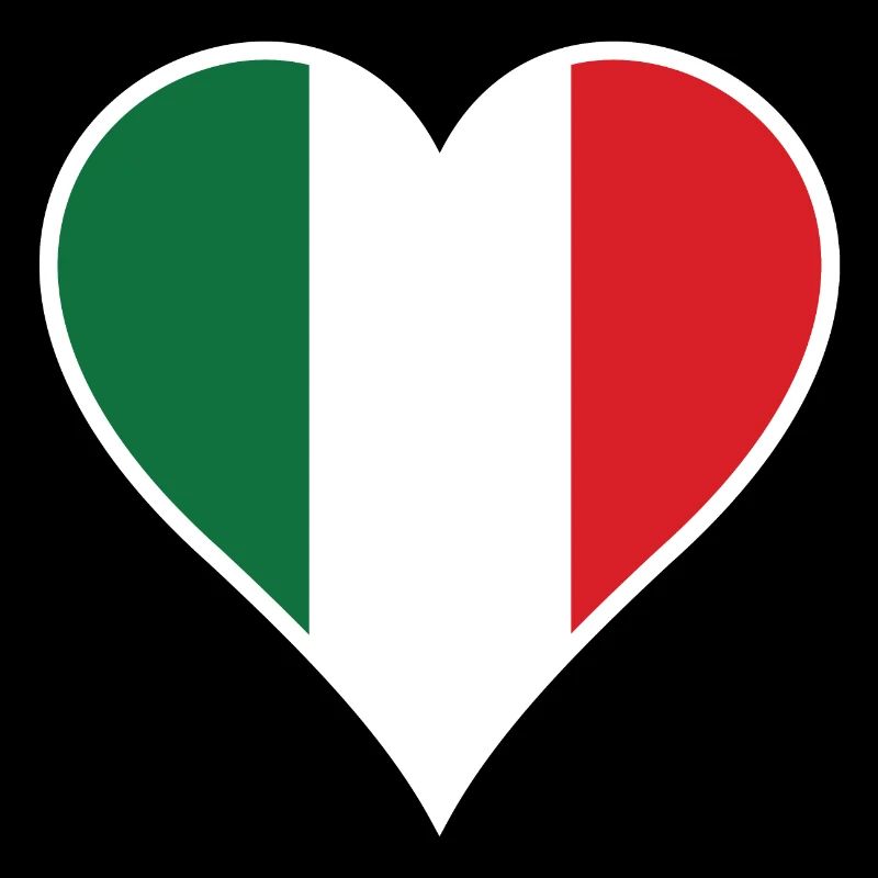Italy heart with white frame