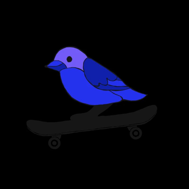 cute skating bird