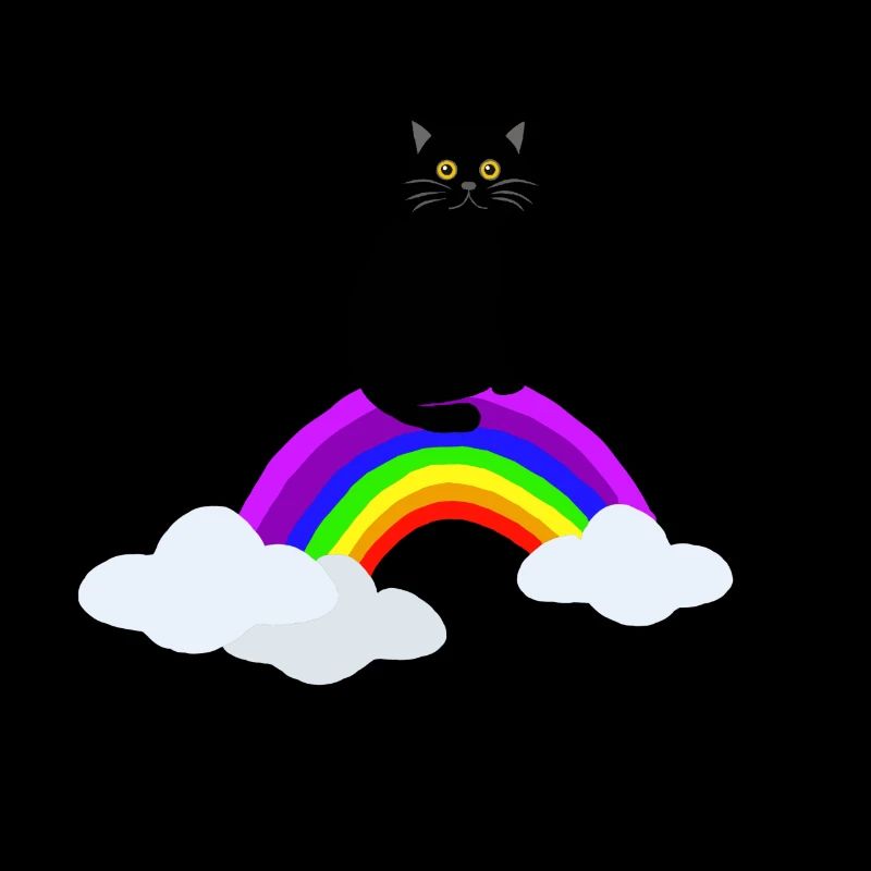 Katze auf Regenbogen