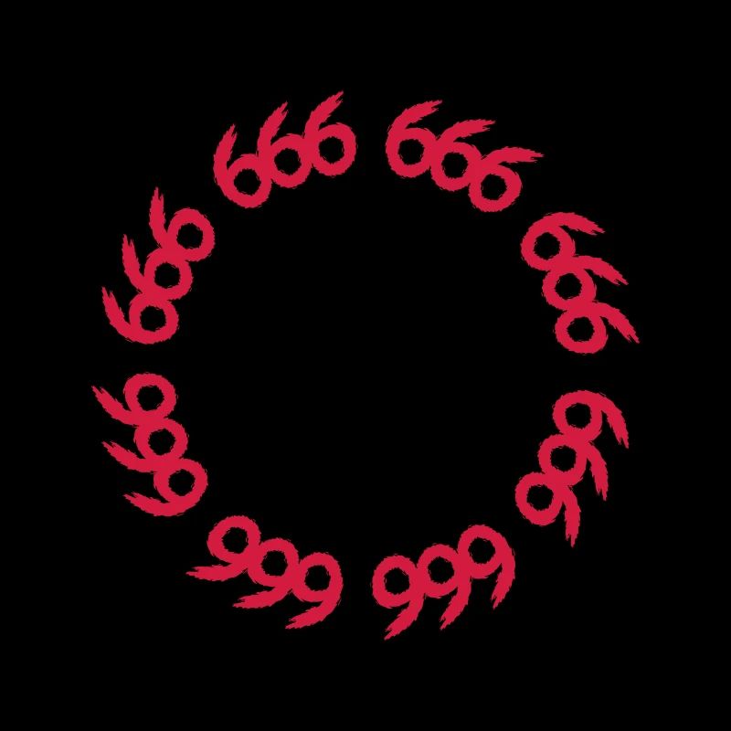 Number 666 evil symbol circle gift