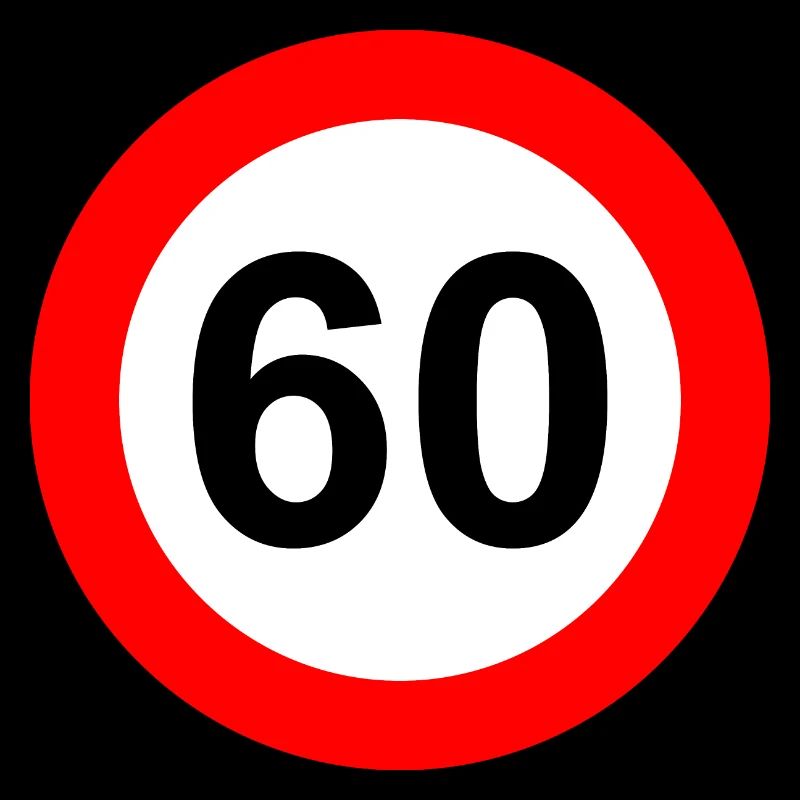 Road sign speed limit 60