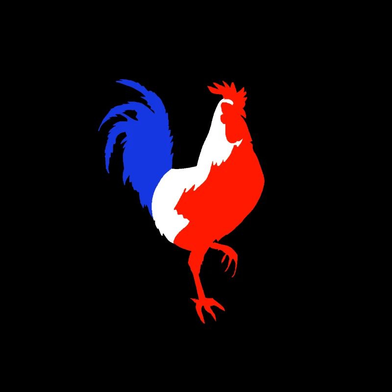 rooster blue white red