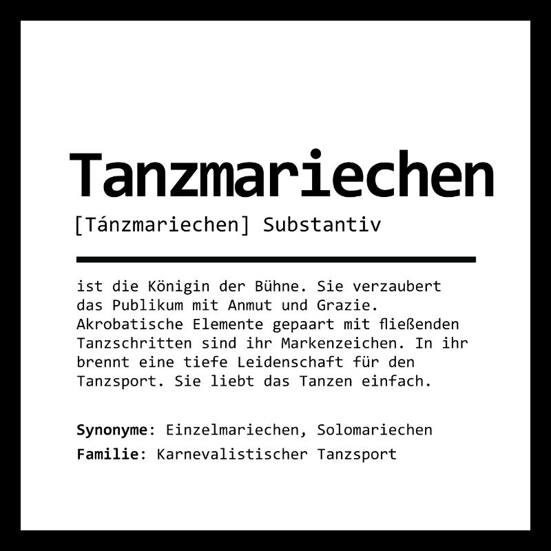 Tanzmariechen | Definition | Grammatik