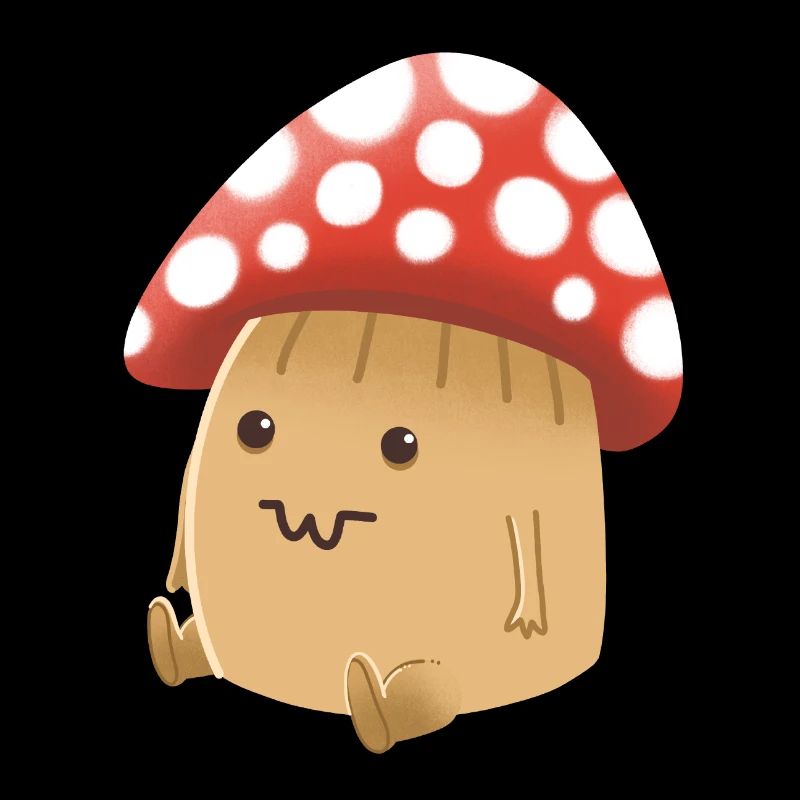 Hand Drawn cute Capped Mushroom Man