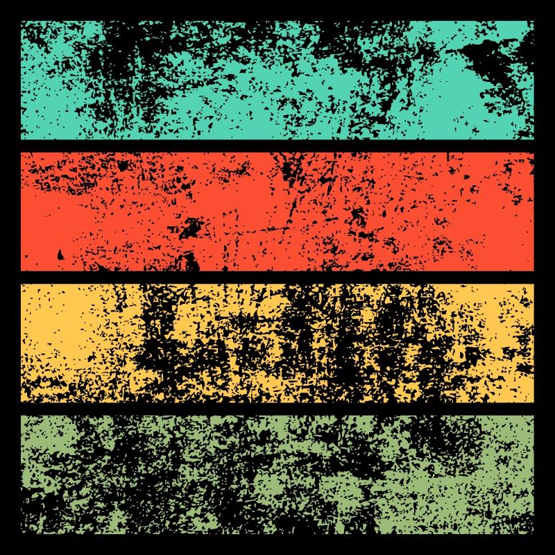 Retro Stripes Horizontal Square Vintage