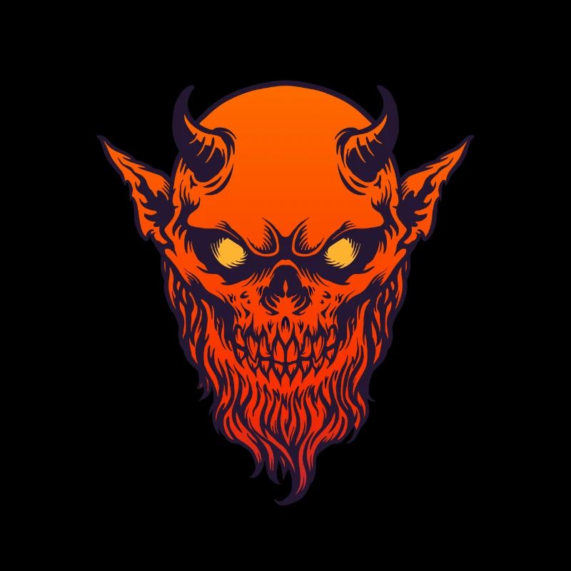 Devil Demon rouge avec la corne et la barbe