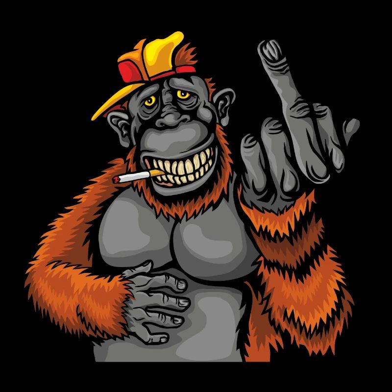 VALEEWEAR - A casual monkey shows middle finger