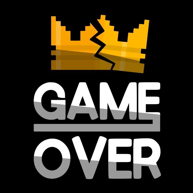 GAME OVER (White) + King Crown - Gaming