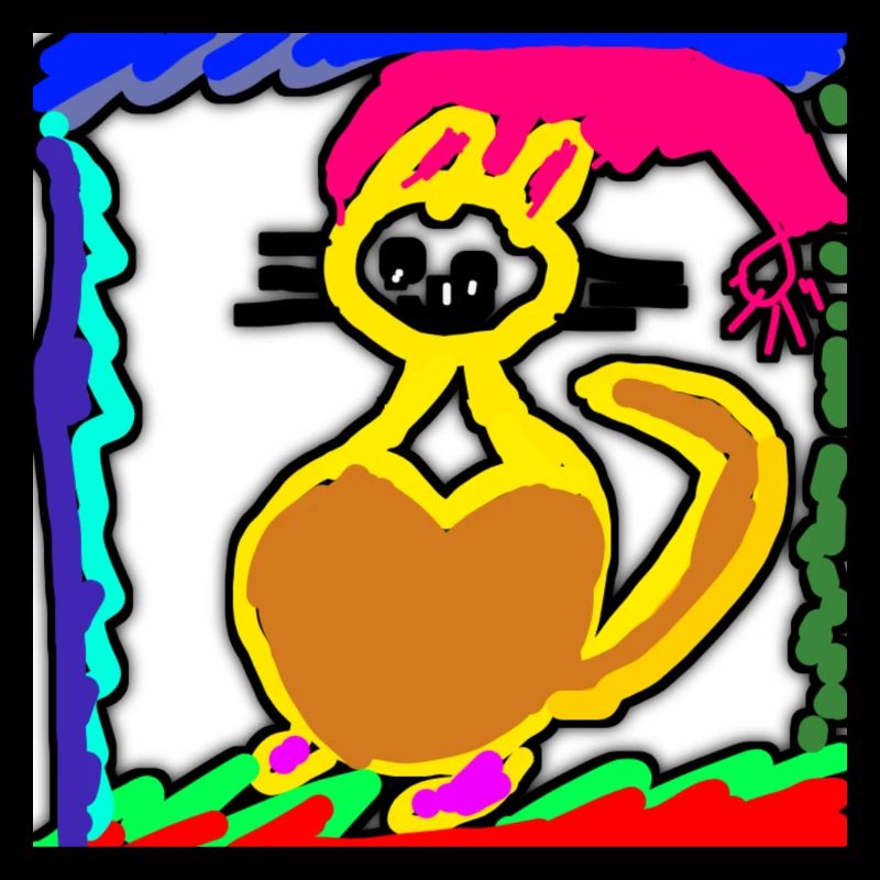 dessin chat triste mais il est heureux