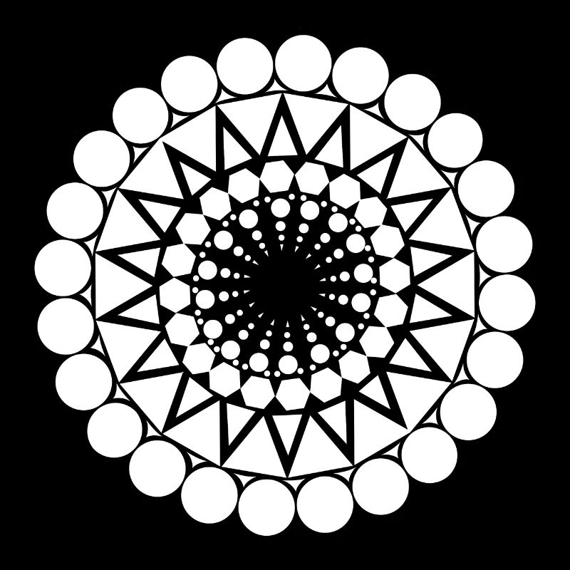 Geometric triangle mandala round pattern shape