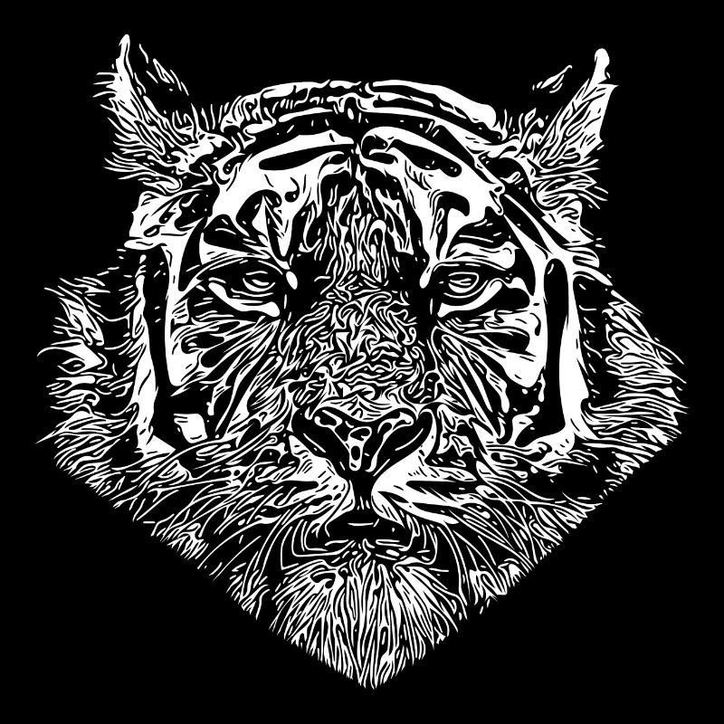 Grand chat tigre avec motif rayé