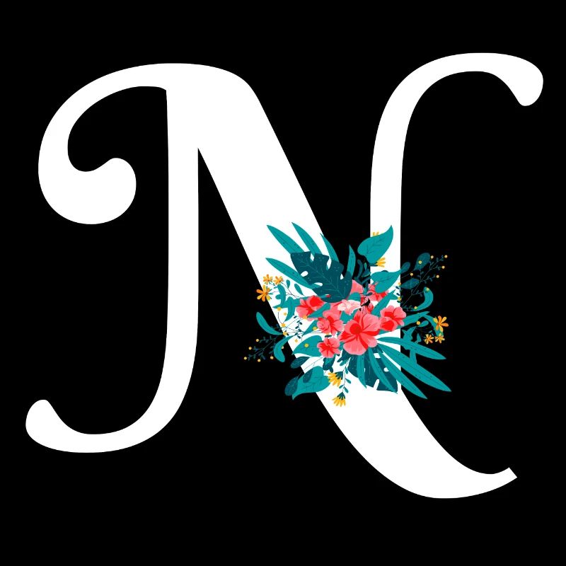 lettre N fleuris