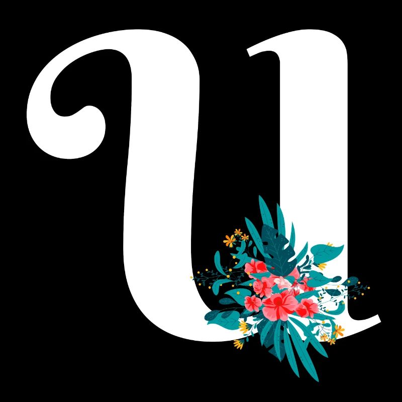 Buchstabe U geblümt