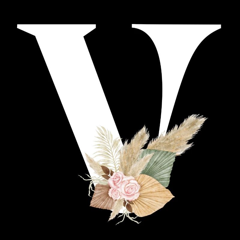 lettre V fleuris