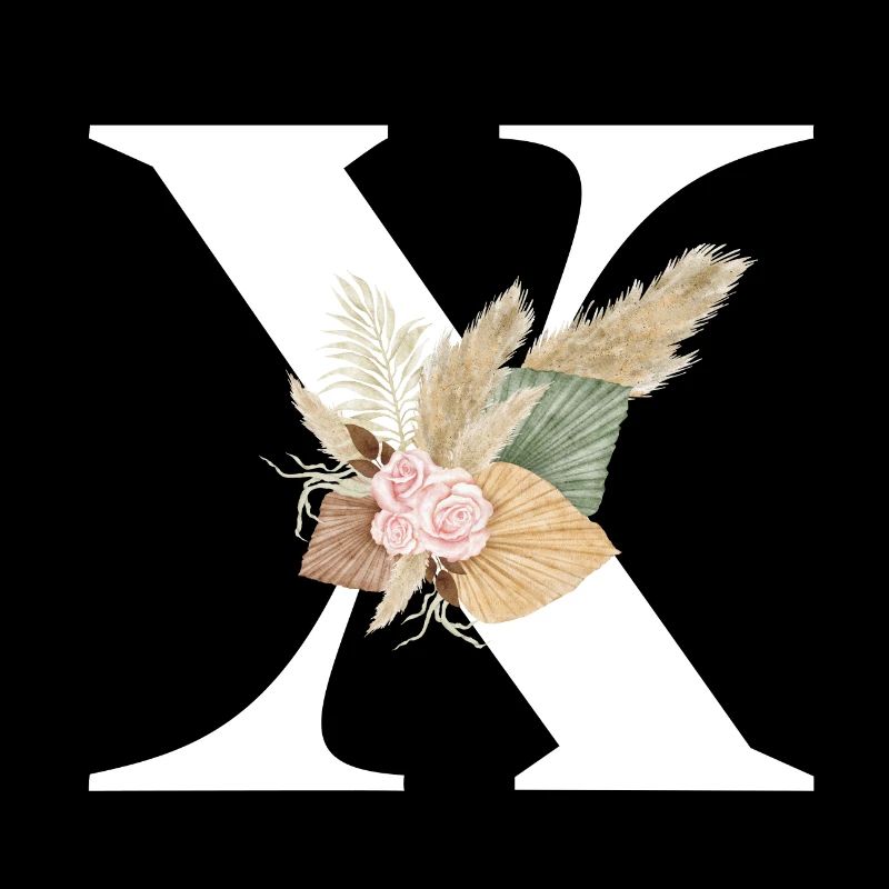 lettre X fleuris
