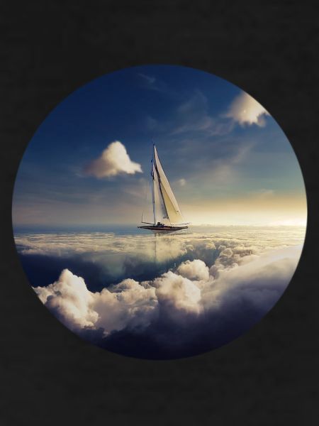 Ship with clouds