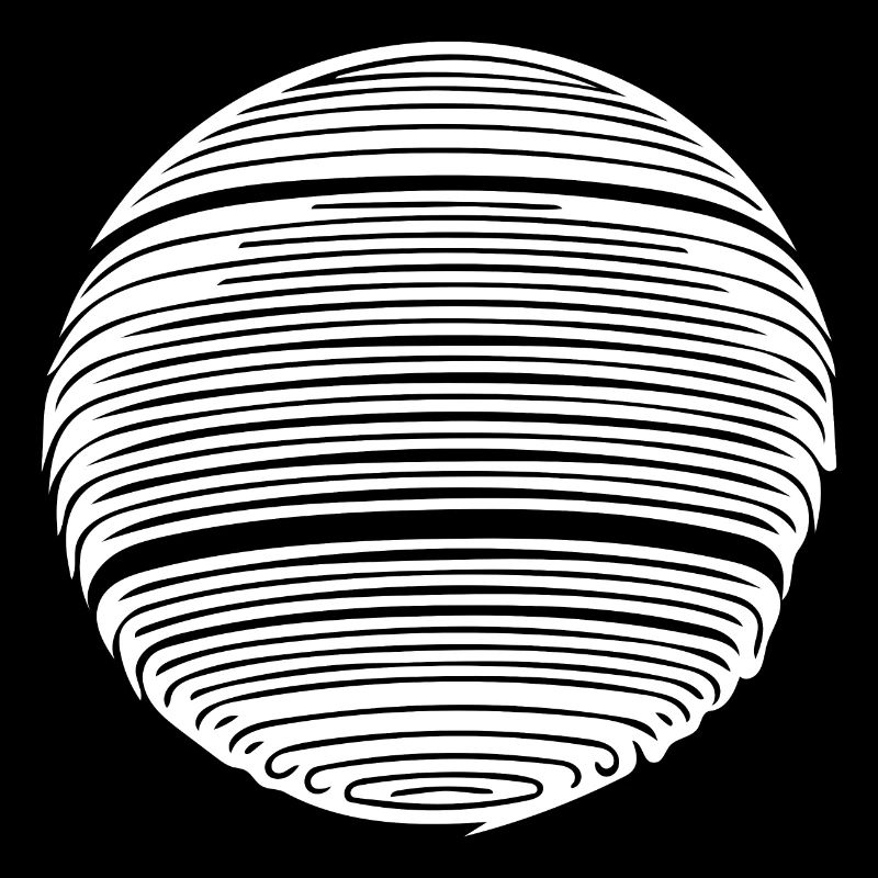 Geometric planet sphere with stripes