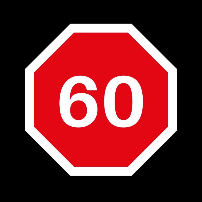 Conception du 60e anniversaire avec panneau d’arrêt