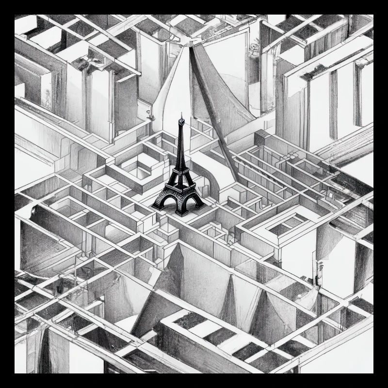 MC Escher dessin de la Tour Eiffel