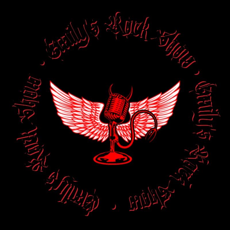 Emily's Rock Show - Schwarzer Text und roter Text Logo