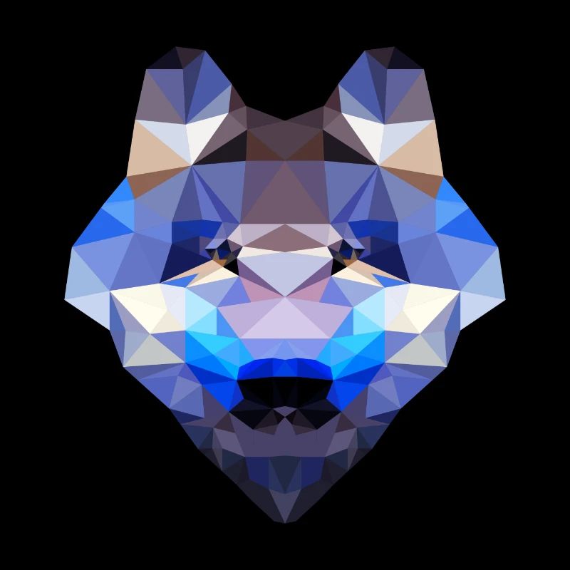 Schönes Wolf-Polygon-Design