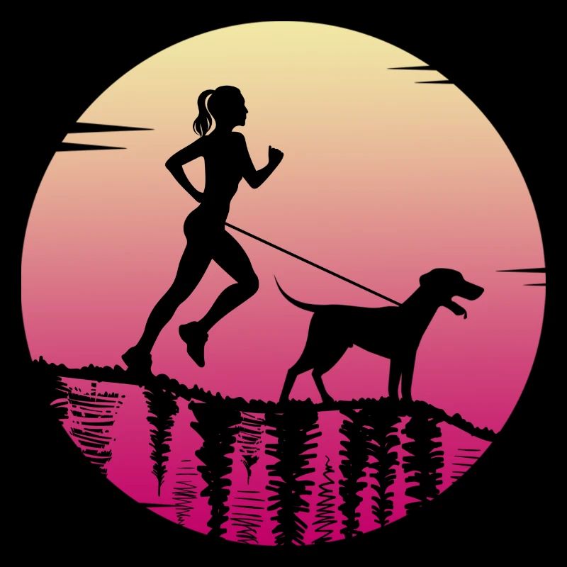 Canicross dogrun running with dog