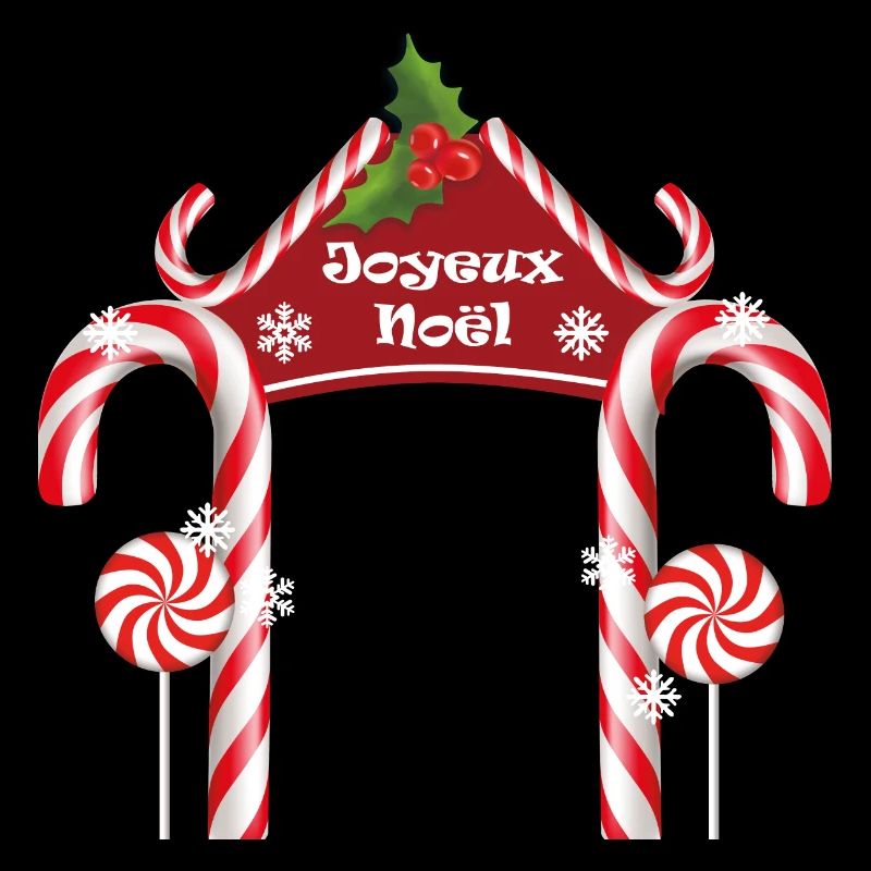 Joyeux Noel porte sucre d'orge avec houx