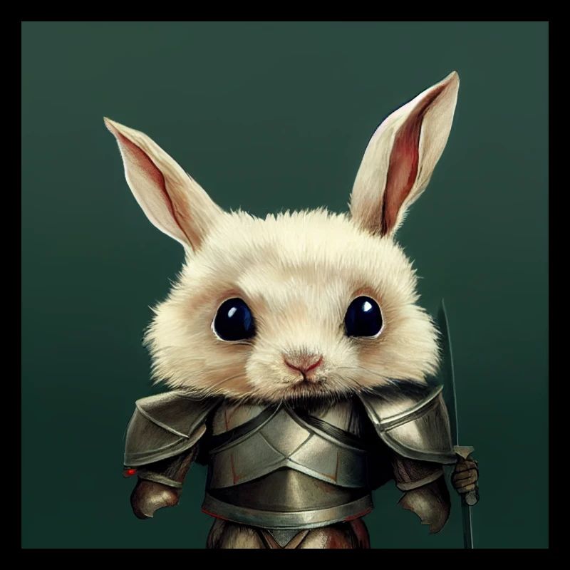 Mignon petit lapin en chevalier