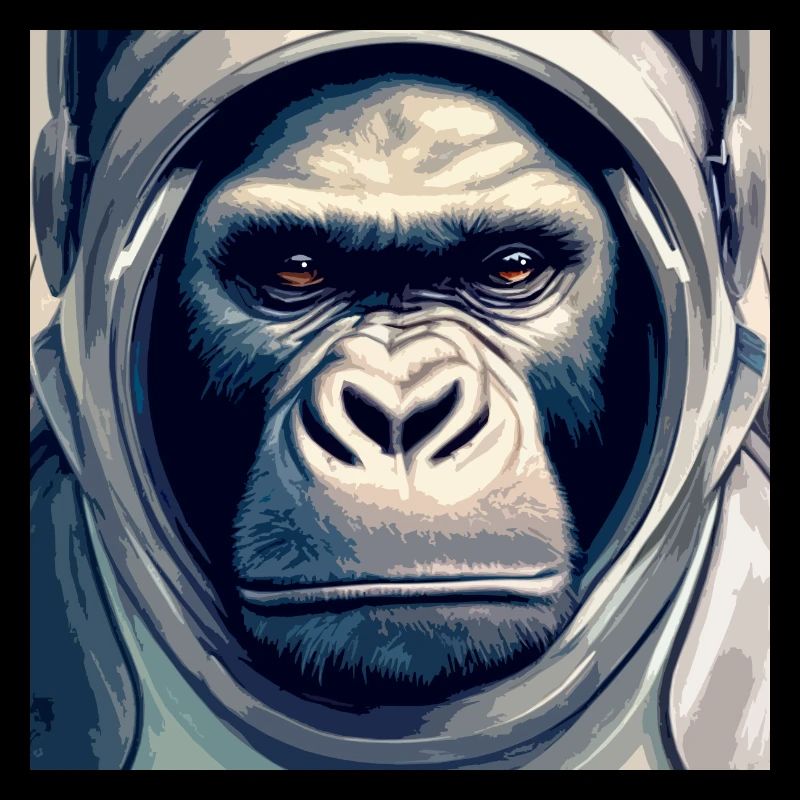 Astronautenaffe, mit Raumanzug