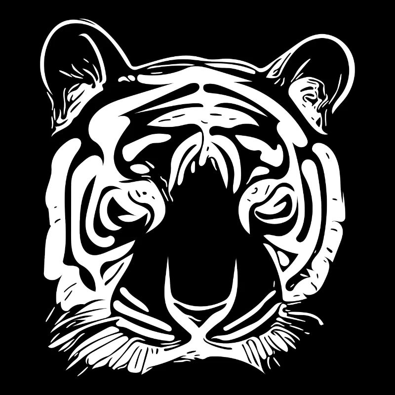 Tiger Big Cat with Vintage Stripe Pattern