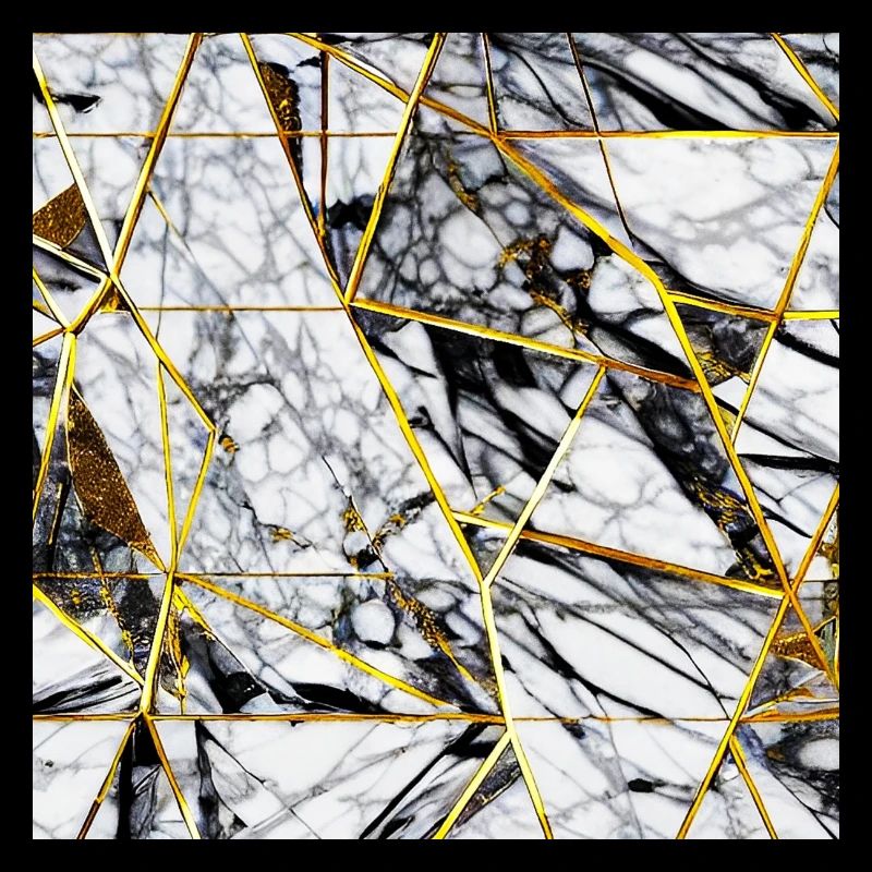 Marble Black White Gold Texture
