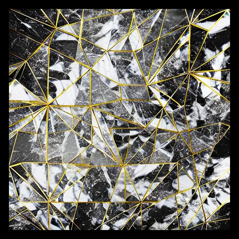 Marble Black Gold Geometric Pattern