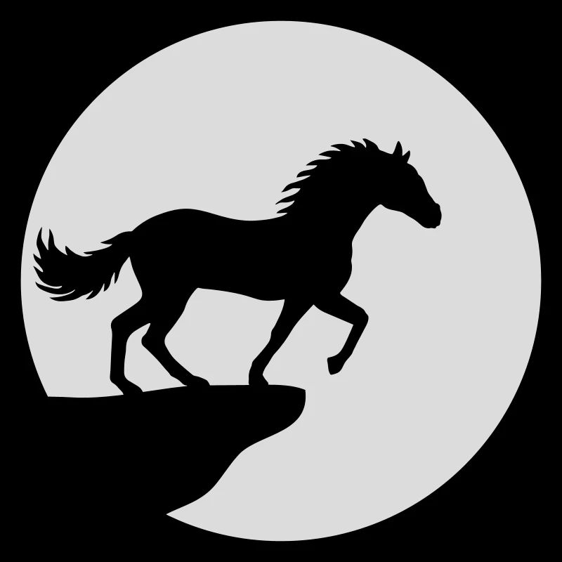 Mond Klippe Stehendes Pferd