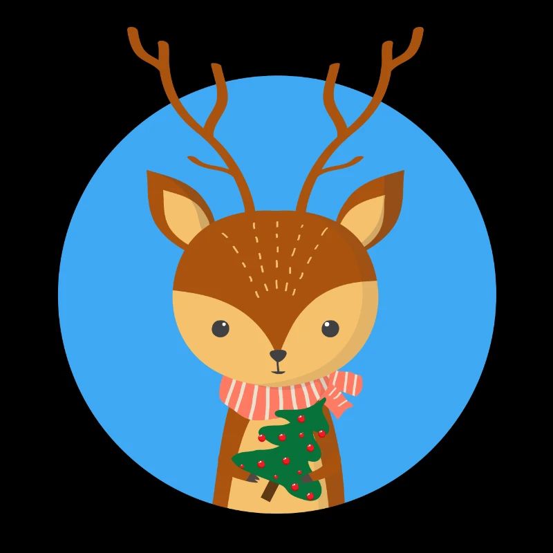Cerf et arbre de Noël