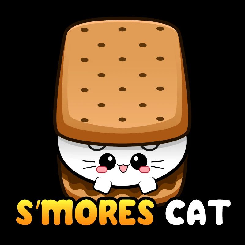Smores Cat Katze S’mores Marshmallow Cookie Choco