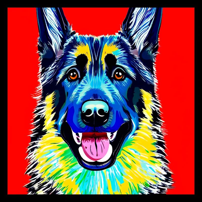 Deutscher Schäferhund, digitale Malerei,