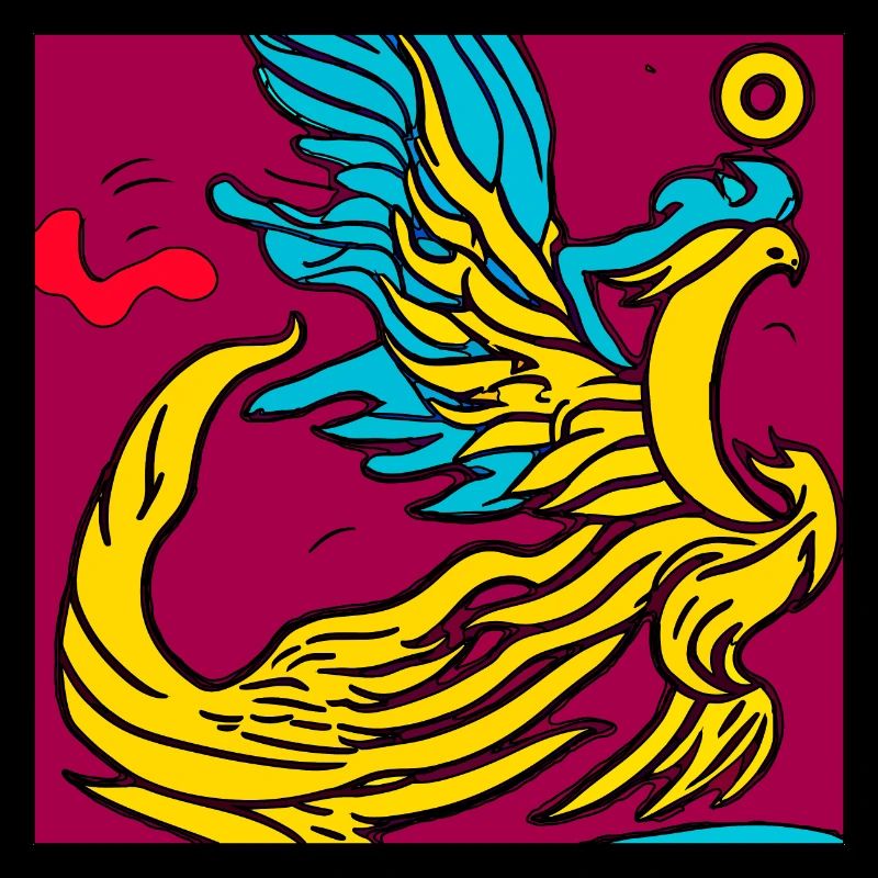 Illustration of a phoenix, vector style