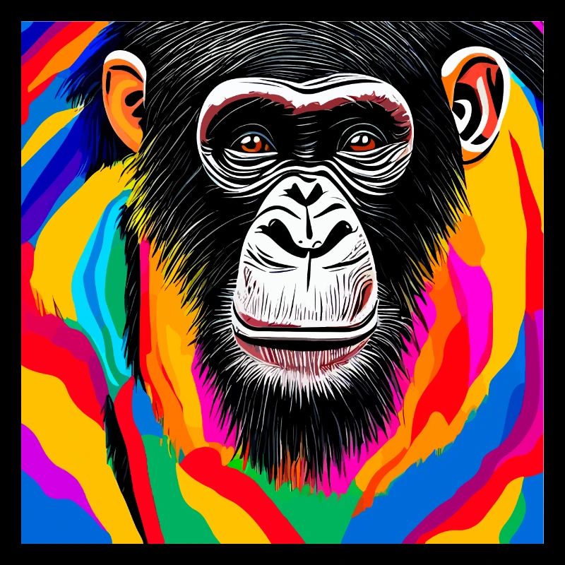 Illustration eines Porträts eines Schimpansen