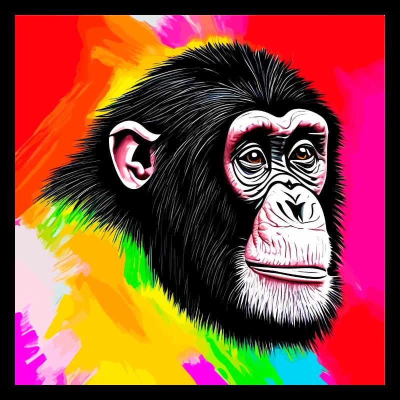 Illustration eines Porträts eines Schimpansen