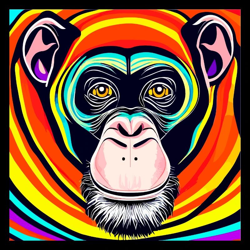 Illustration eines Porträts eines Schimpansen